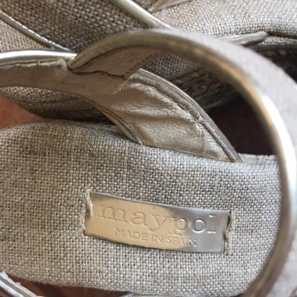 Maypol gray metallic wedge heel sandals shoes size 38 - Picture 12 of 16